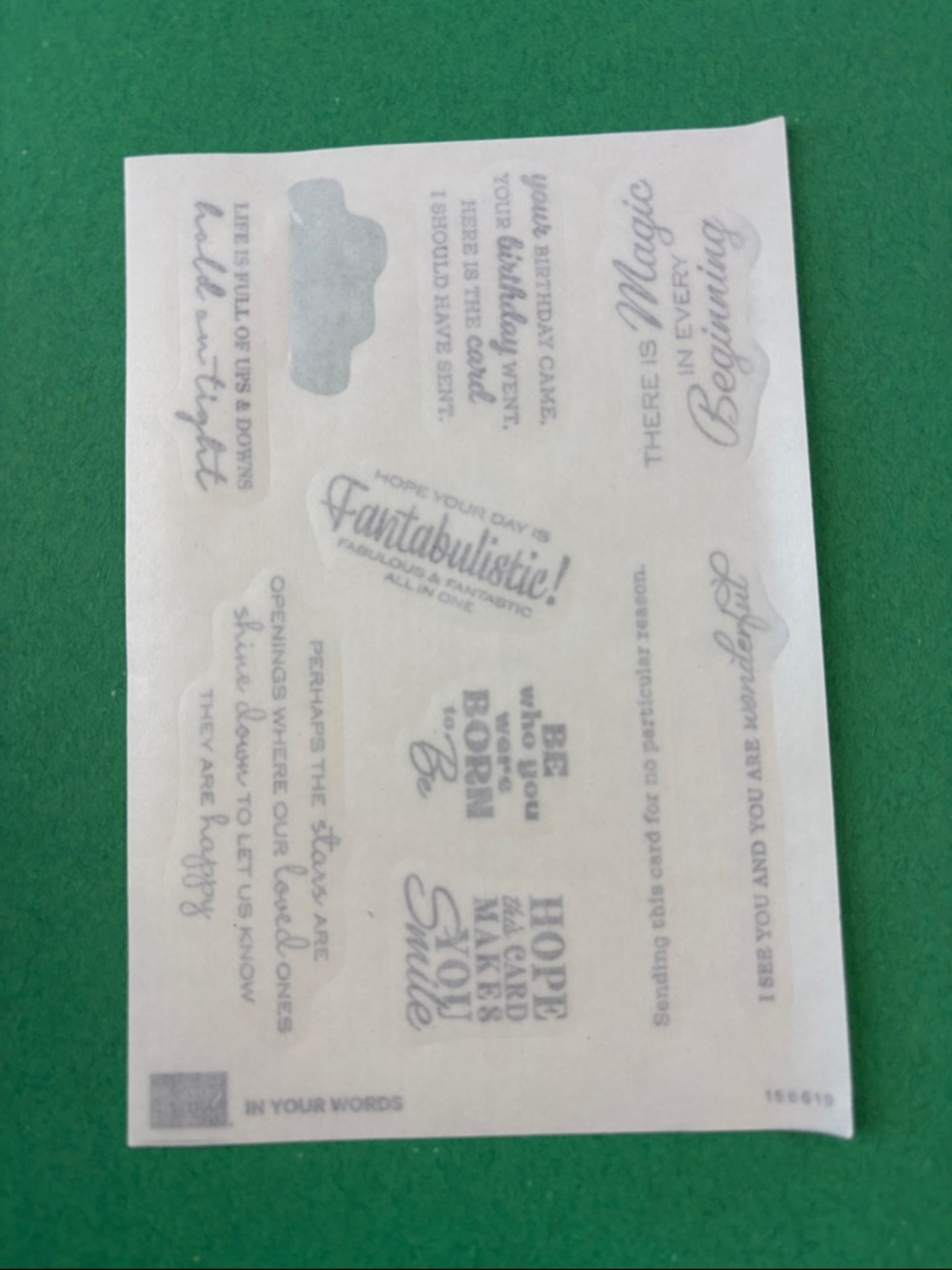Stampin' Up! In Your Words Cling Stamp Set - Black & White - Picture 3 of 3